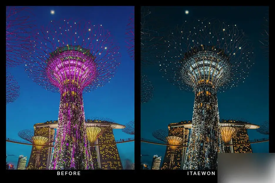 黑金城市夜景喜怒无常蓝橙色调摄影调色LUT预设