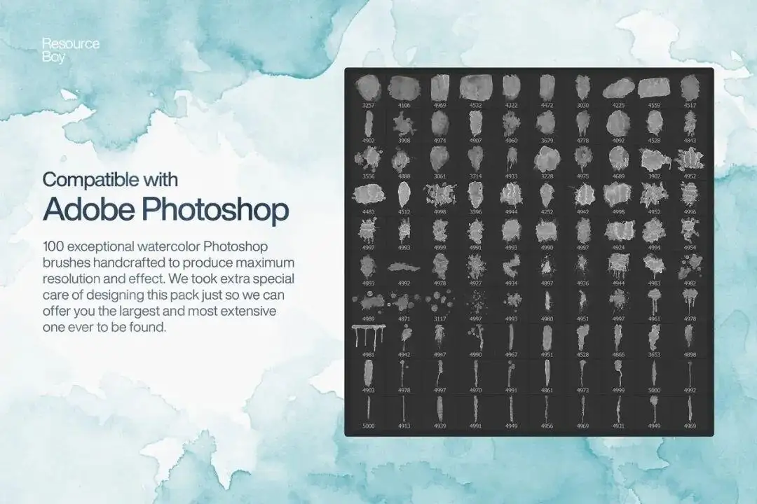 真实的水彩效果PS笔刷