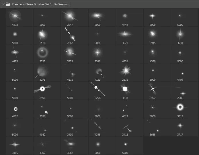 镜头发亮灯光光晕效果PS笔刷