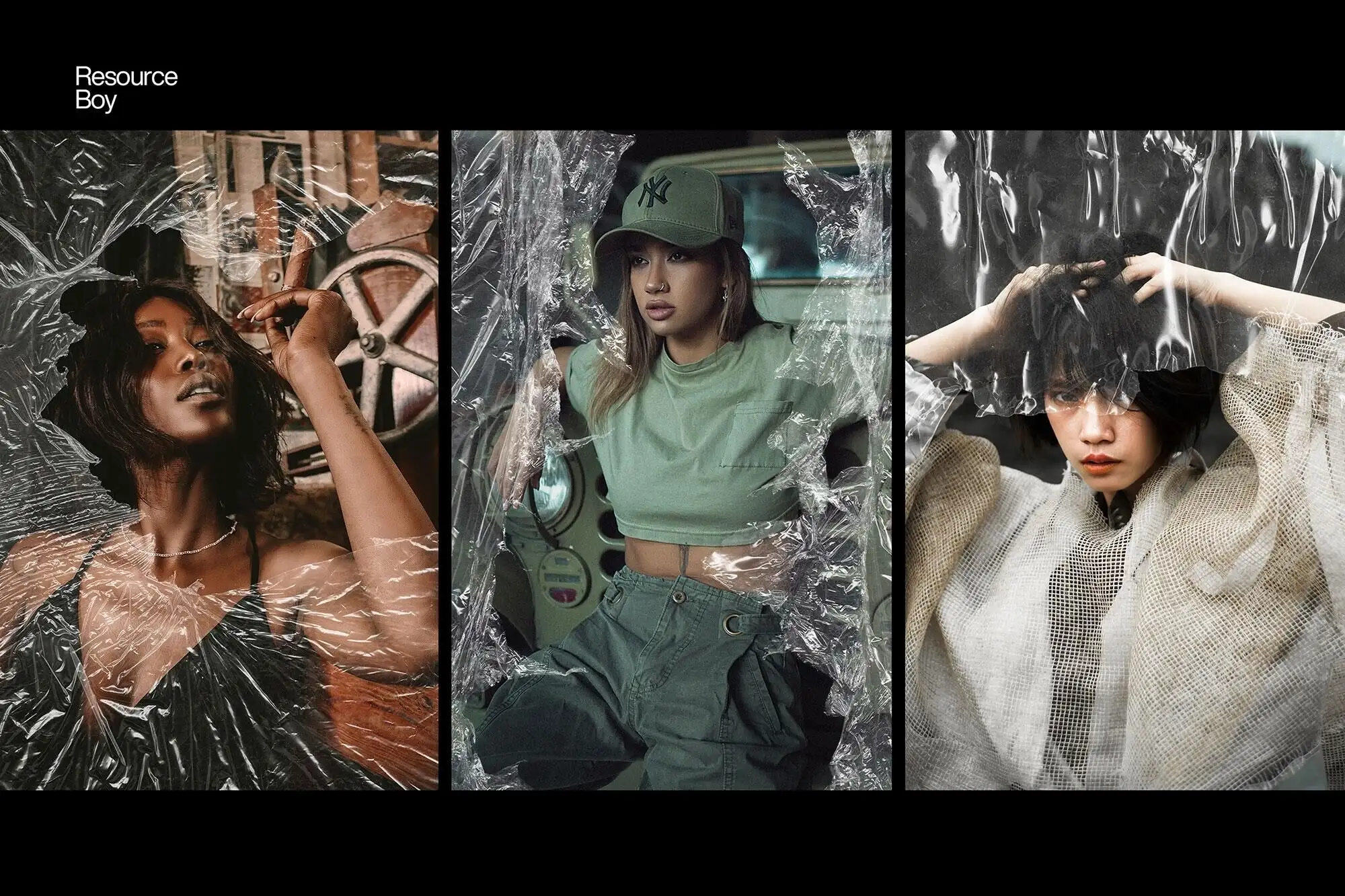 酸性艺术透明塑封袋褶皱塑封膜气泡袋PS笔刷