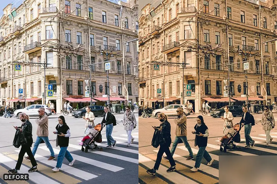 电影美学黑暗城市街头复古情怀摄影调色LR预设