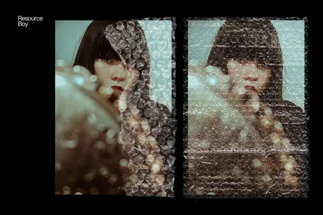 快递防护气泡袋效果PS笔刷