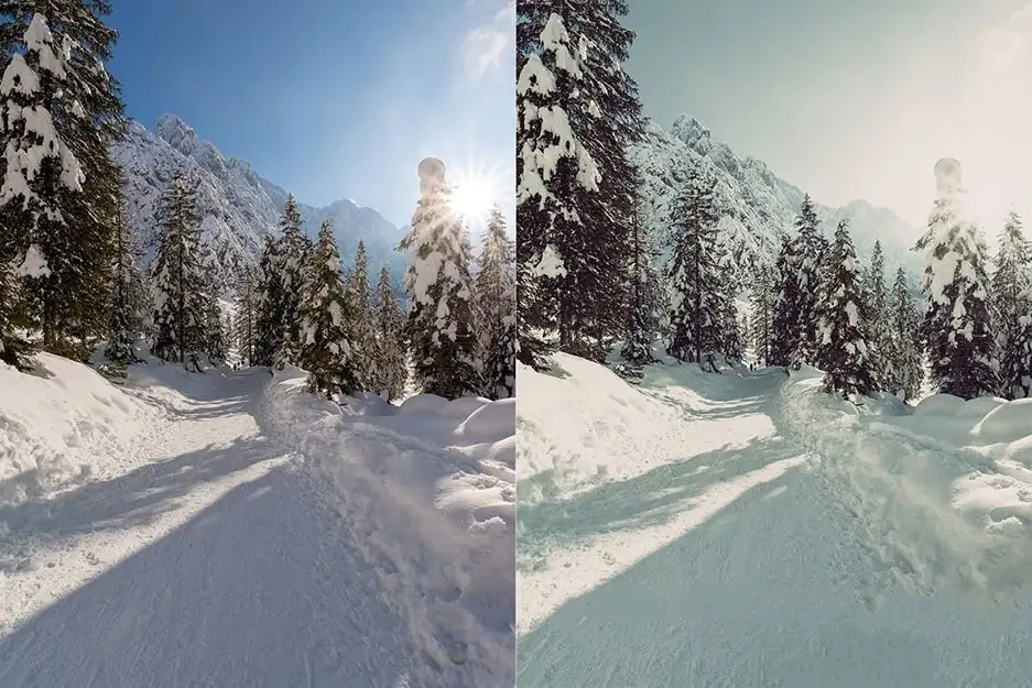 冬季雪景户外摄影后期调色Lightroom预设