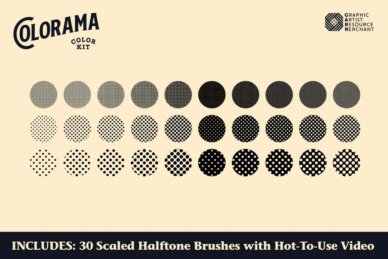 复古彩绘调色板半色调丝网印刷PS笔刷