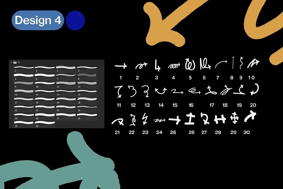 涂鸦线条笔刷绘画效果PS笔刷 附PNG免抠图素材