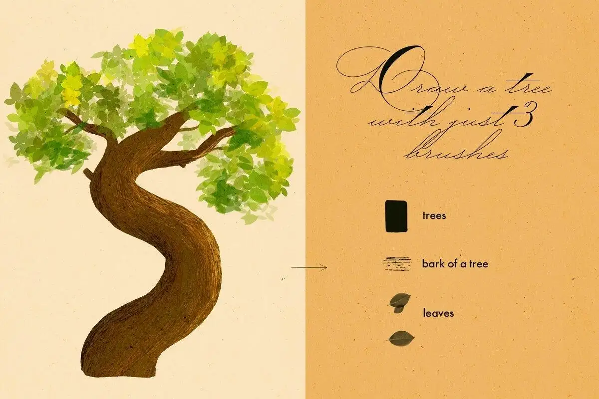 植物森林树叶花草PS笔刷套件