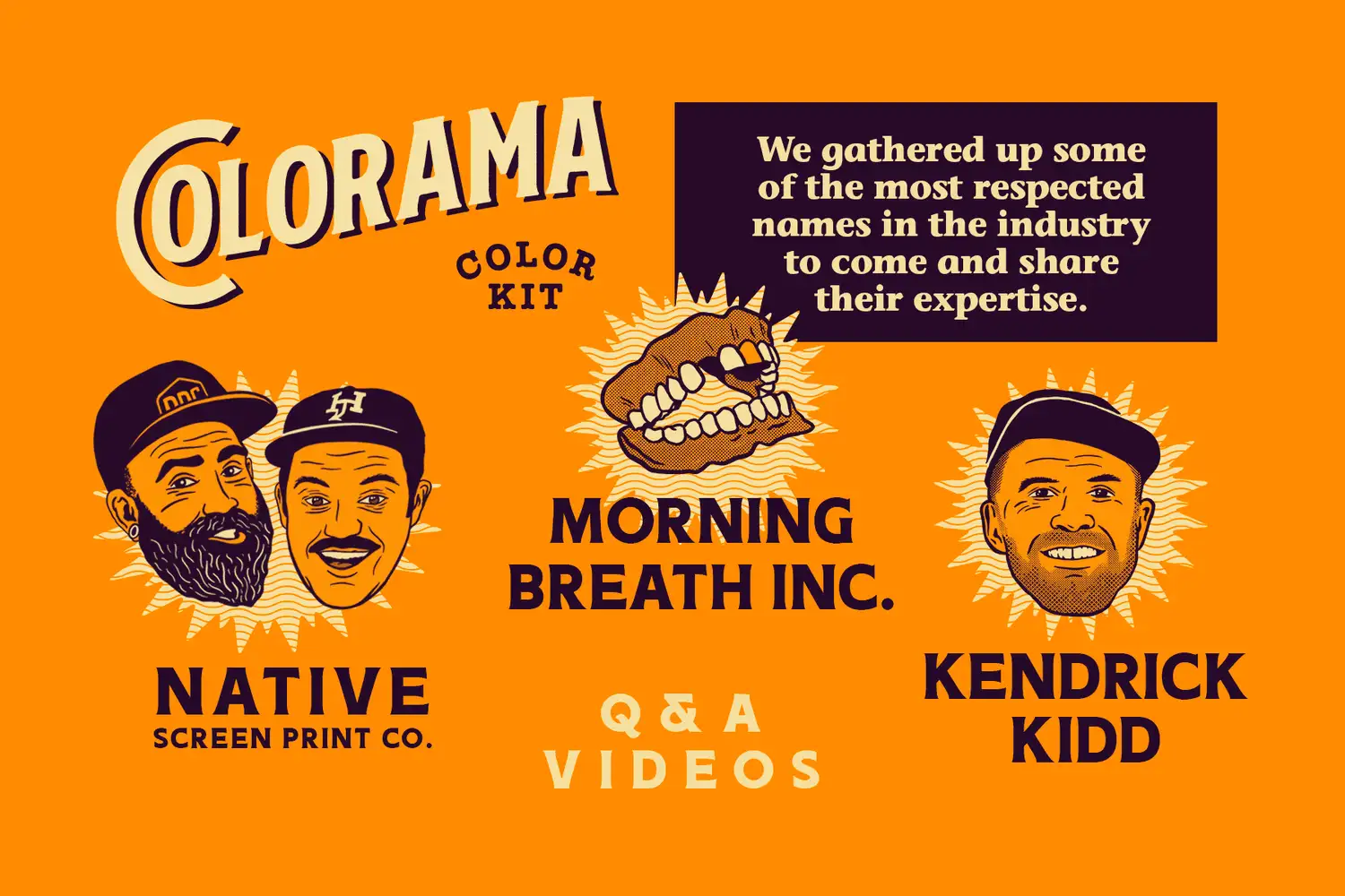 复古彩绘调色板半色调丝网印刷PS笔刷