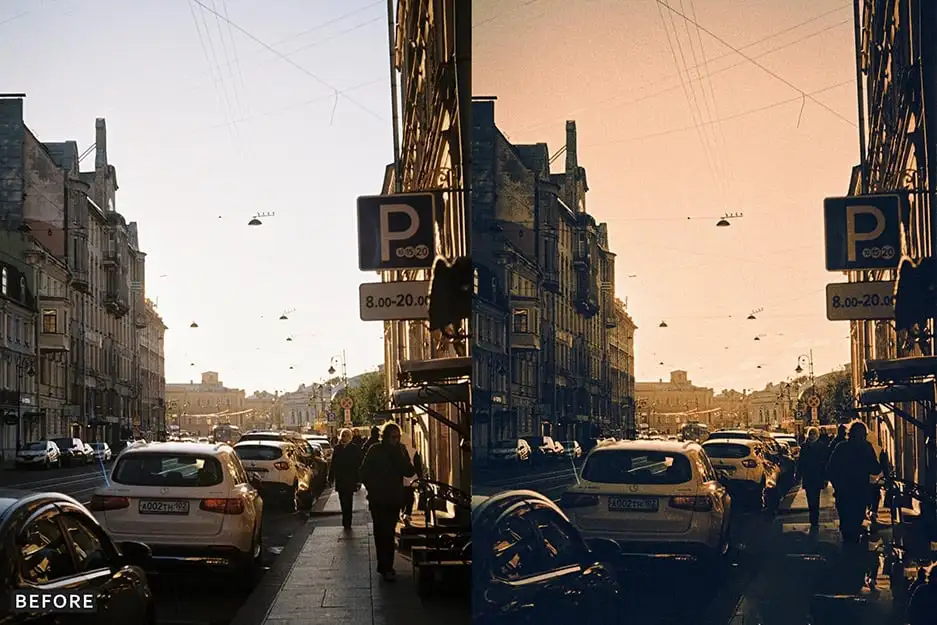 电影美学黑暗城市街头复古情怀摄影调色LR预设