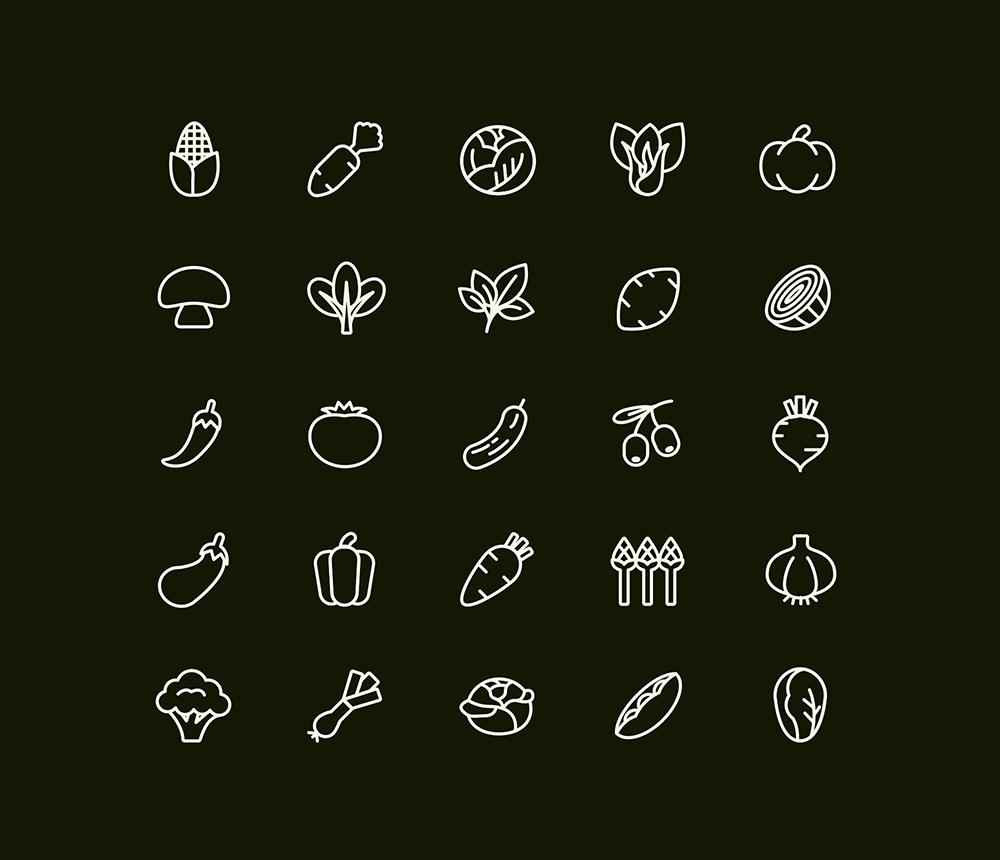 迷你可爱蔬菜矢量图标