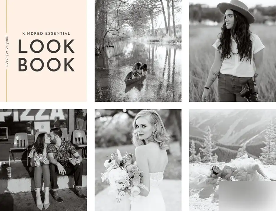 KINDRED经典黑白胶片电影高对比度奶油肤色照片调色LR预设