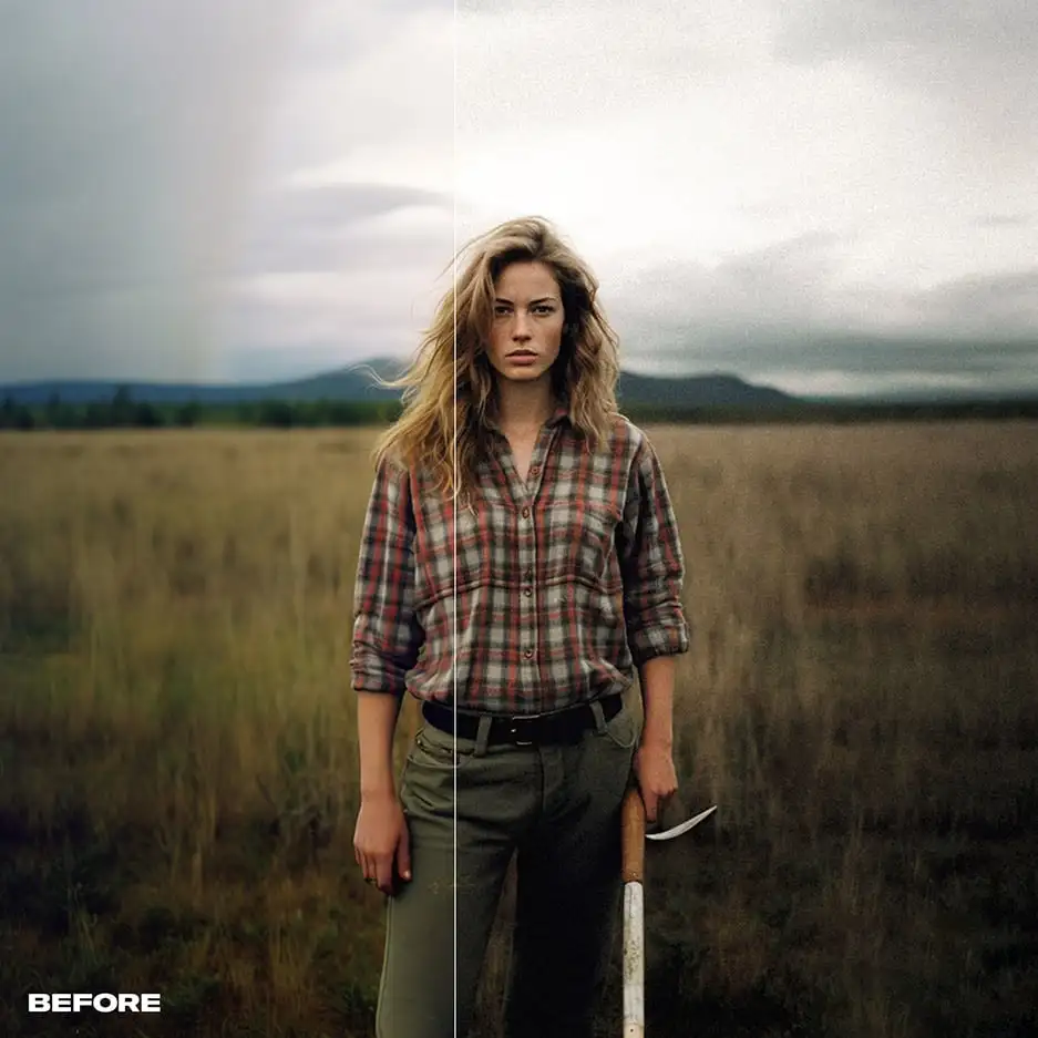 电影胶片柔和颗粒智能AI增强摄影调色Lightroom 预设