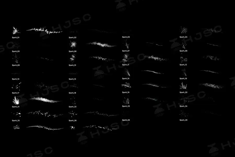 闪耀火花火光飞溅散射火星火焰粒子procreate笔刷
