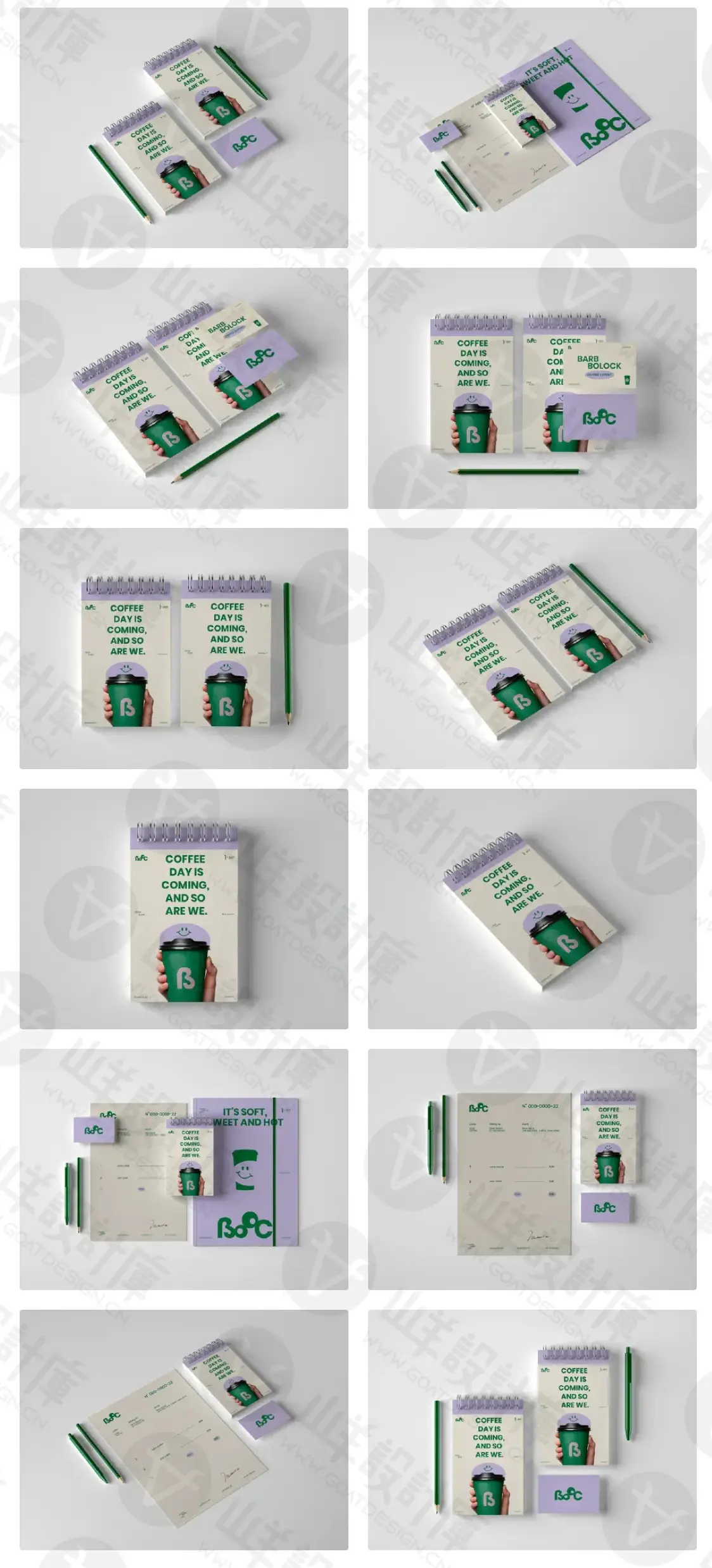 企业办公vi周边文具信纸活页笔记本卡片名片贴图样机设计素材psd