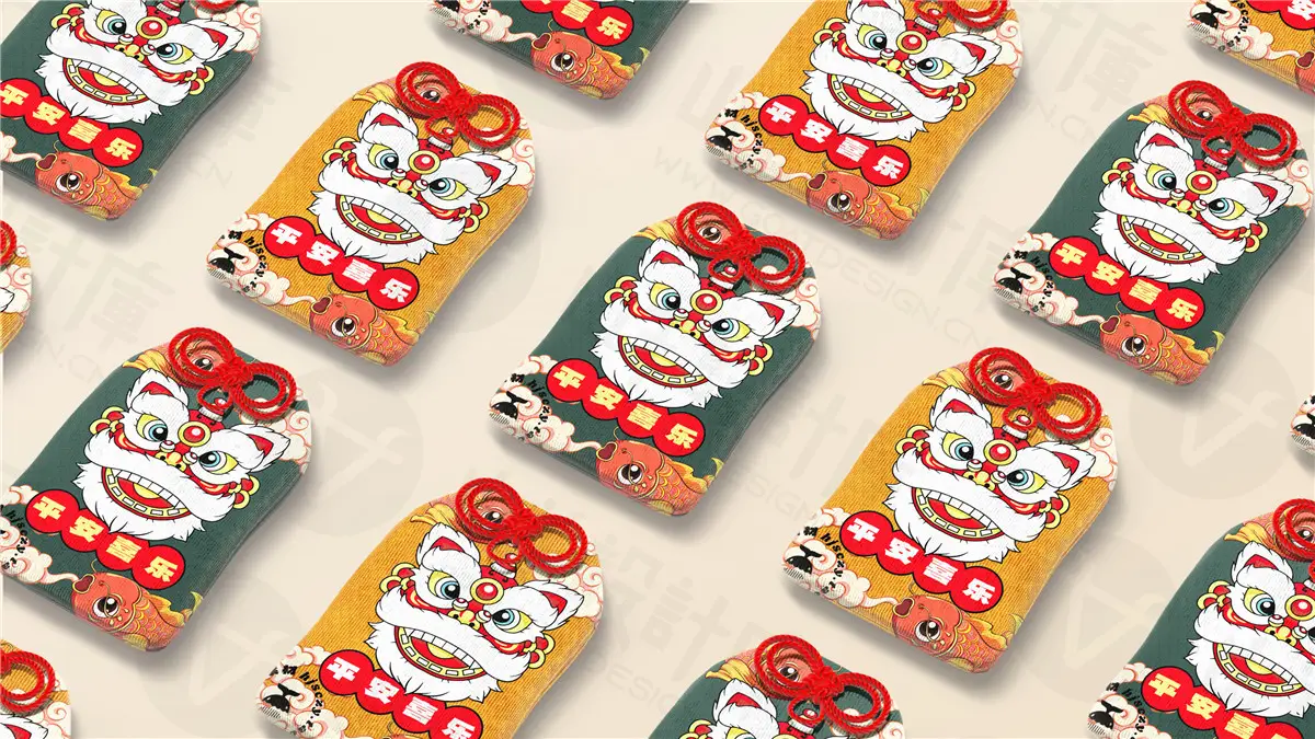 御守护身符香囊福袋挂件吊坠毕设文创周边设计展示PS贴图样机PSD