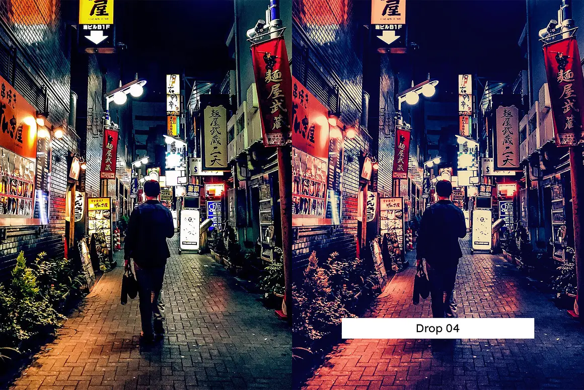 复古城市霓虹灯光赛博启示录反乌托邦氛围色彩Lightroom预设LUT预设