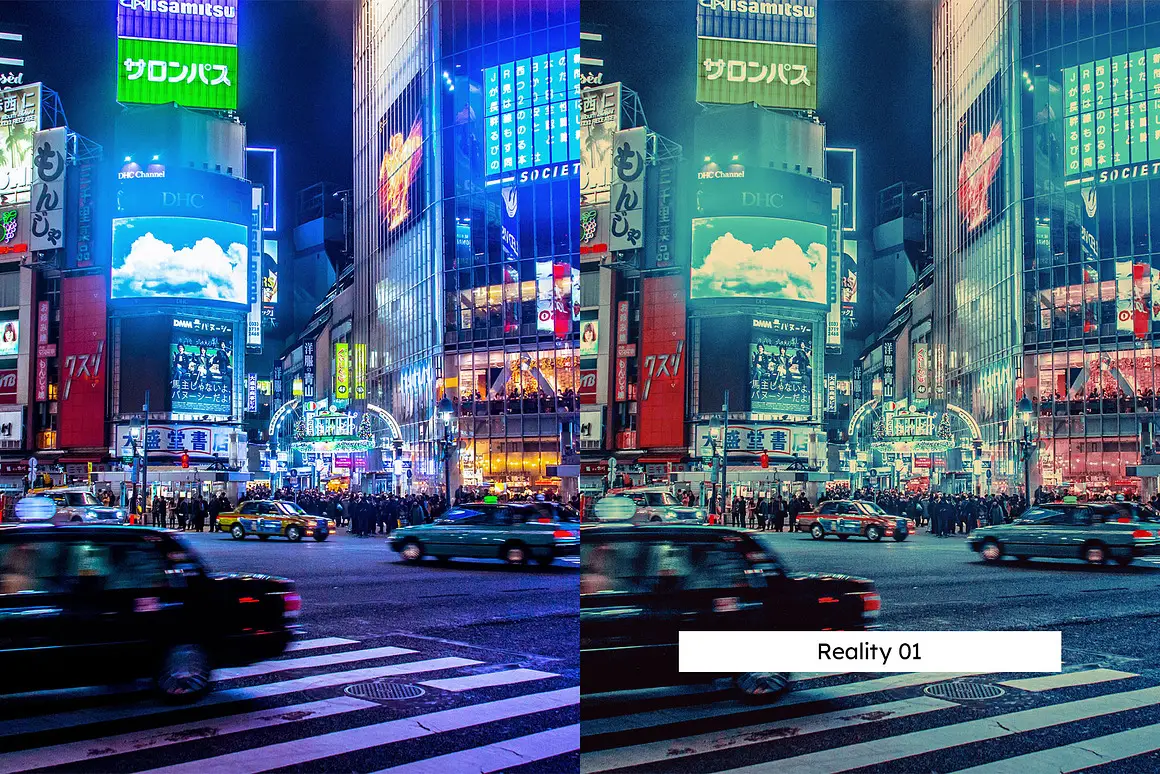 复古城市霓虹灯光赛博启示录反乌托邦氛围色彩Lightroom预设LUT预设