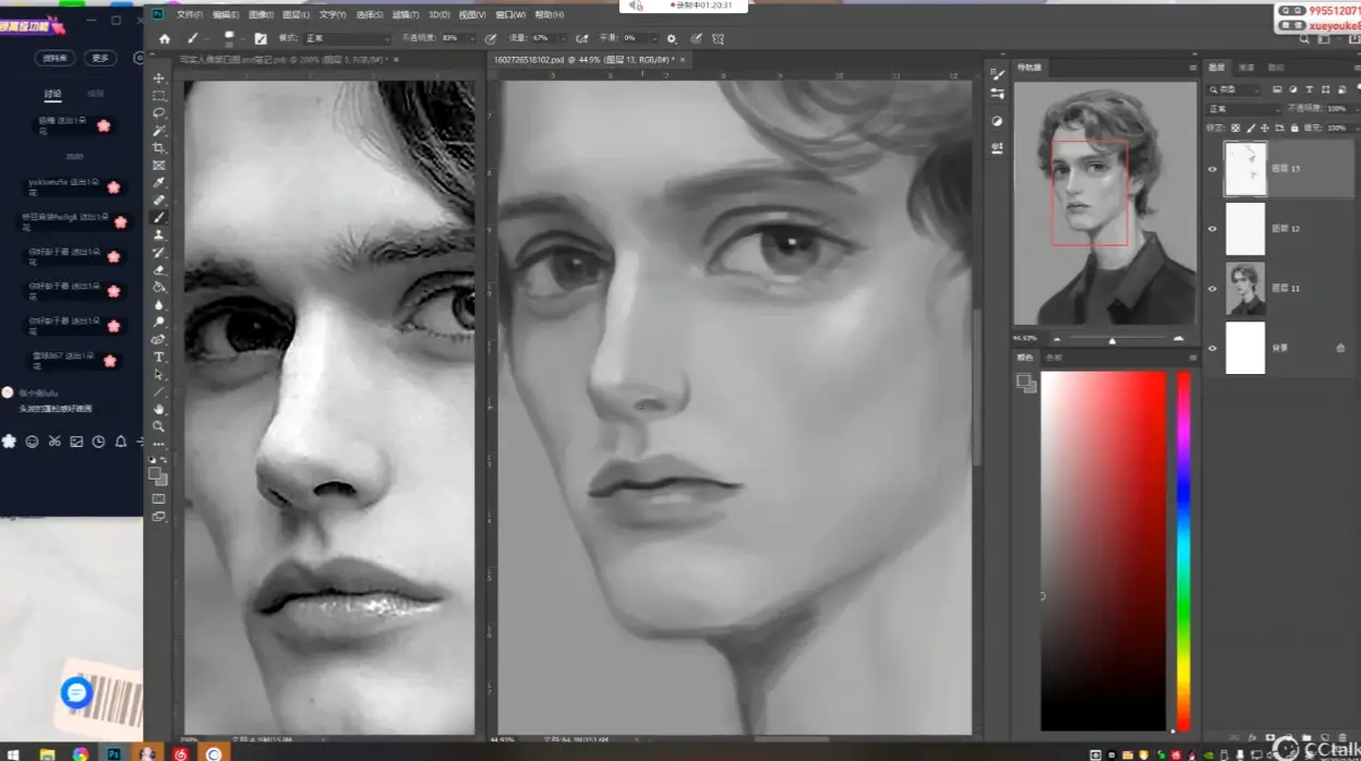 微写实-仿手绘头像procreate绘画大师教程