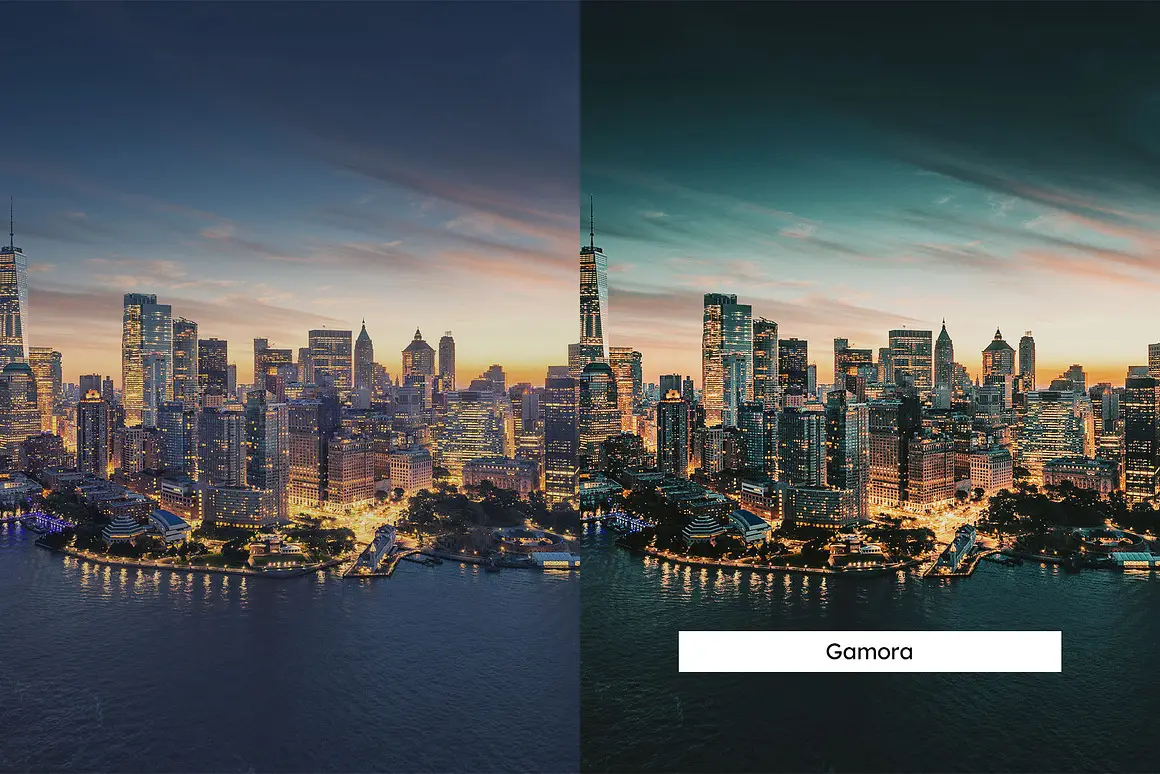 青橙翠绿城市夜景街道灯光旅行摄影调色Lightroom预设LUT预设