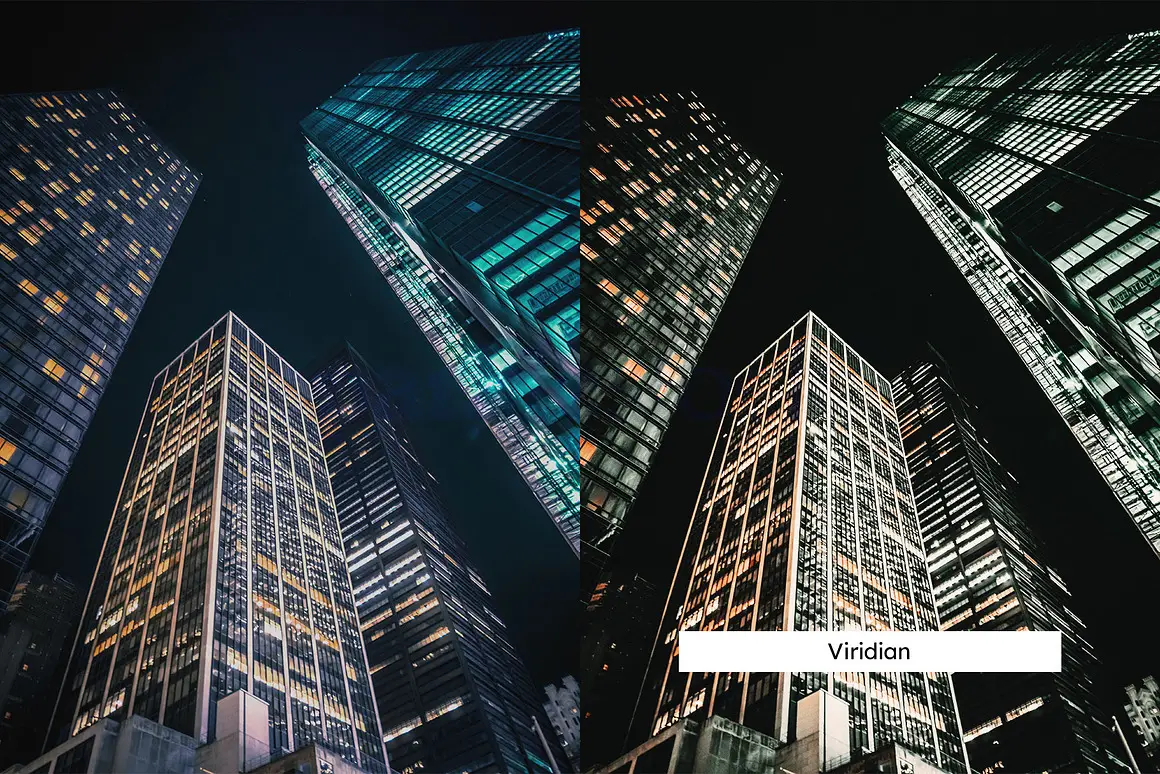 青橙翠绿城市夜景街道灯光旅行摄影调色Lightroom预设LUT预设