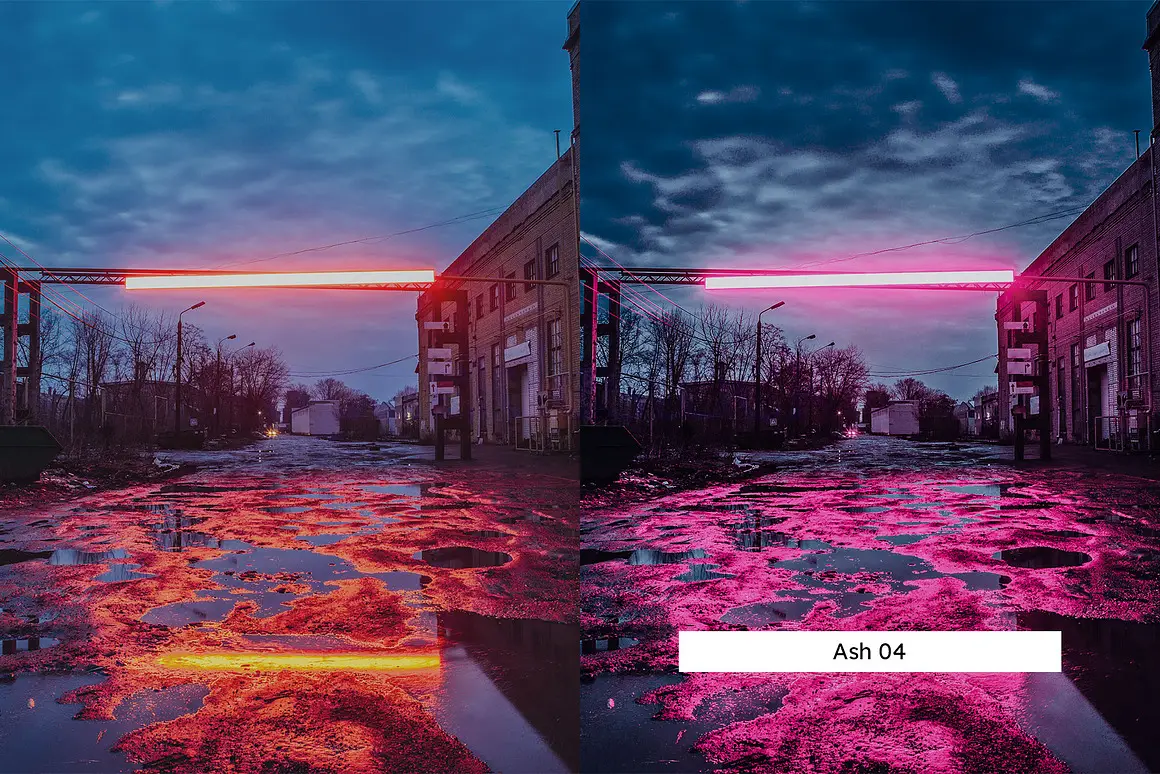 火红热情暖色调夜色灯光城市摄影调色Lightroom预设LUT预设