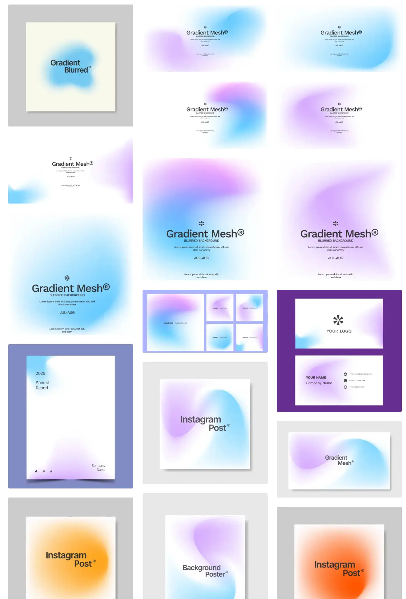 简约弥散风渐变图案潮流抽象模糊创意海报背景展板ai矢量设计素材