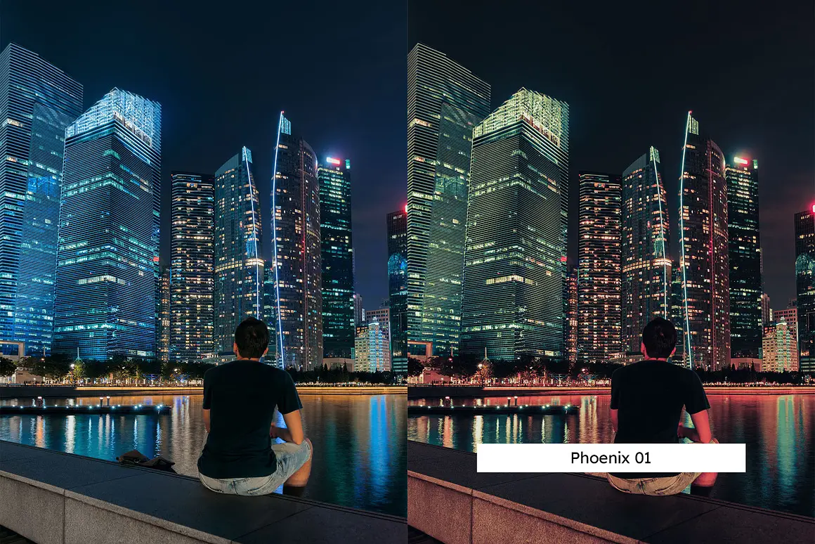 火红热情暖色调夜色灯光城市摄影调色Lightroom预设LUT预设