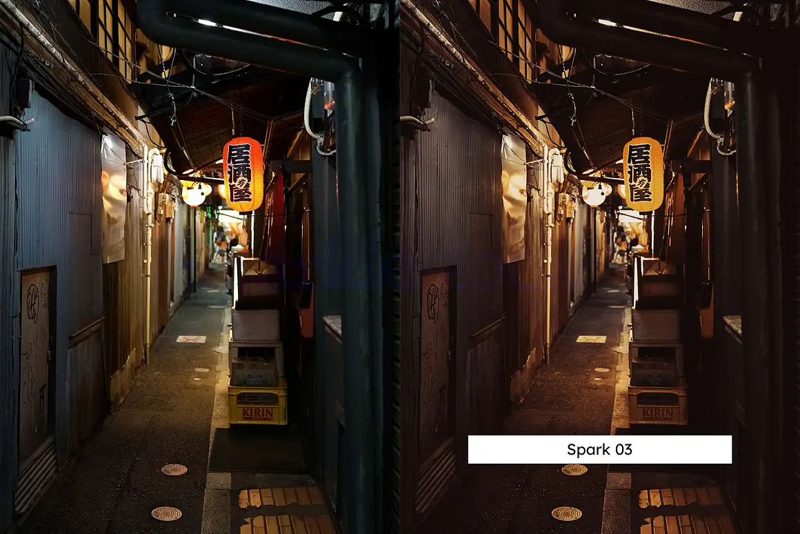 火红热情暖色调夜色灯光城市摄影调色Lightroom预设LUT预设