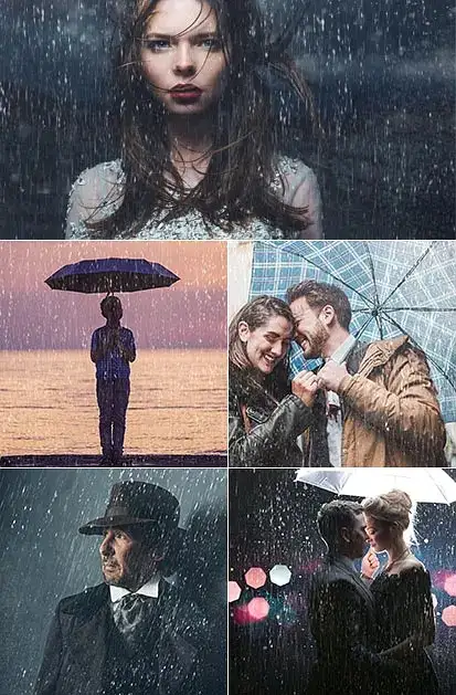 下雨效果玻璃雨滴水珠雨水特效PS笔刷