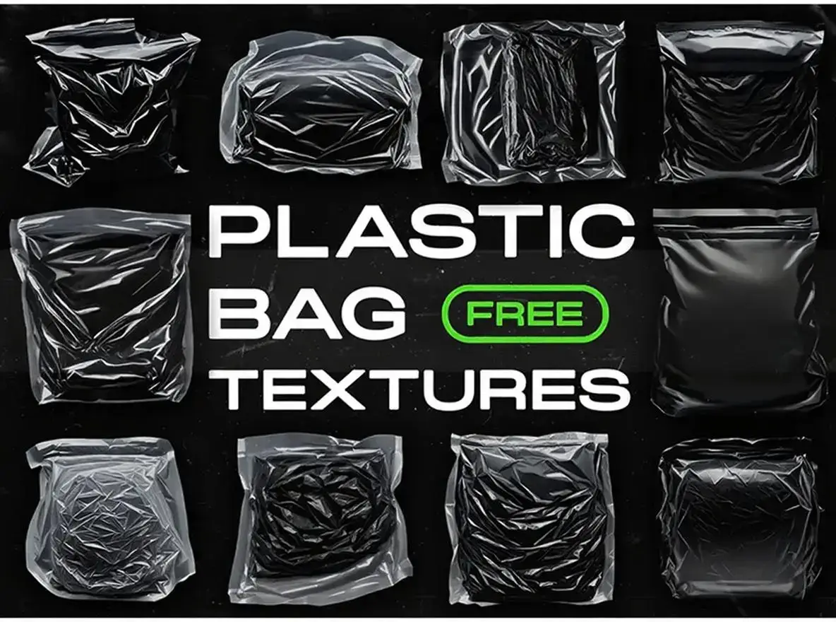 真实质感高清透明塑料包装袋薄膜PNG叠加背景肌理ps设计素材