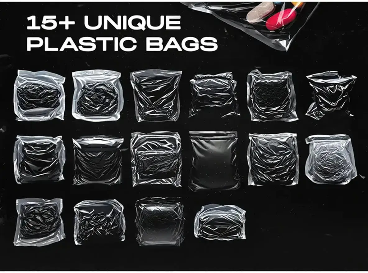 真实质感高清透明塑料包装袋薄膜PNG叠加背景肌理ps设计素材