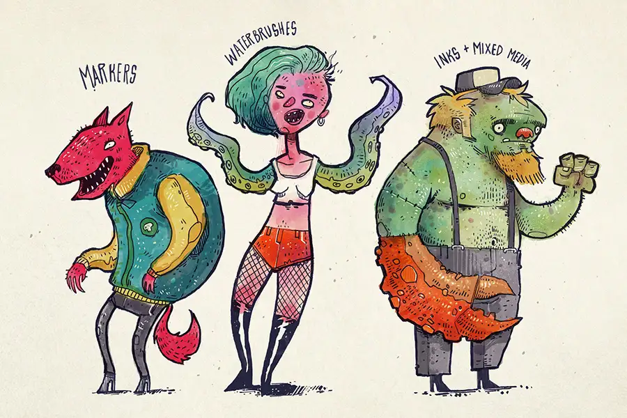 水彩丙烯漫画肌理纹理画画厚涂ipad绘画procreate笔刷