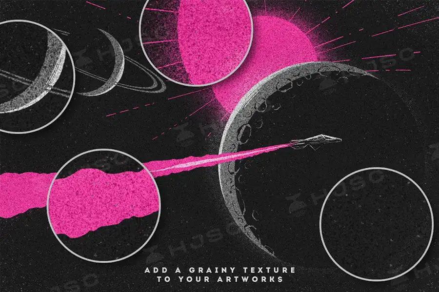 复古插画颗粒感噪点纹理肌理画画PS笔刷procreate笔刷