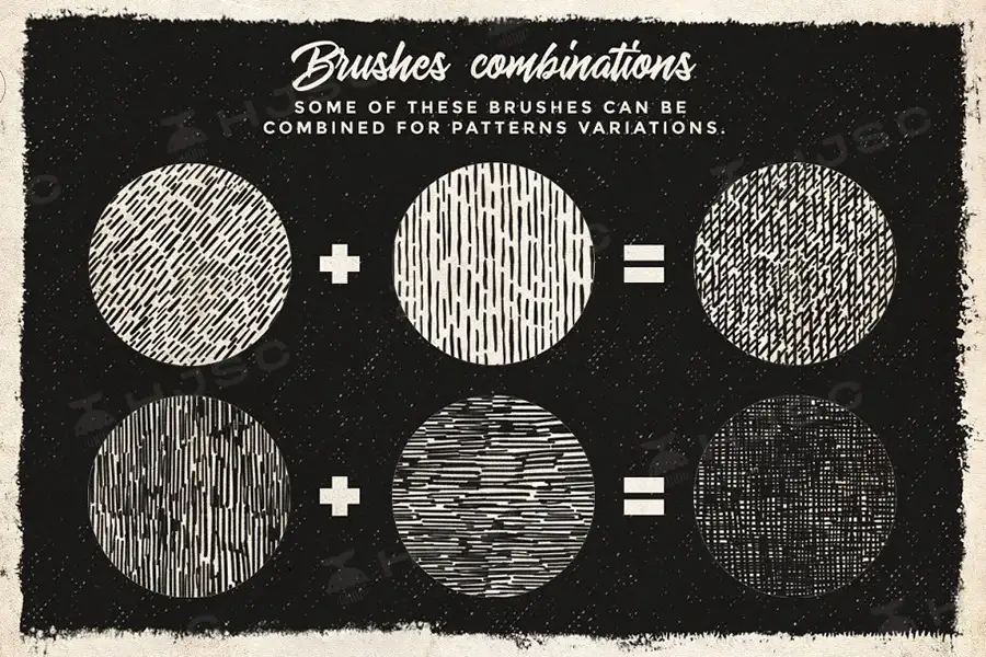 复古漫画半色调排线点状网点procreate笔刷