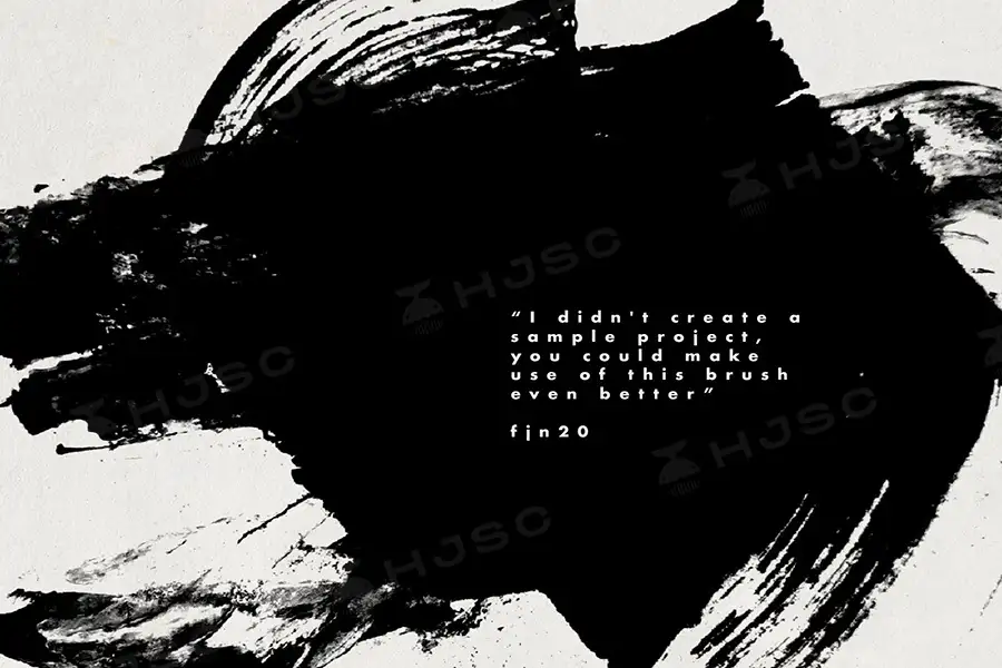 毛笔水墨纹理肌理墨迹飞溅墨点笔触procreate笔刷 附PNG素材