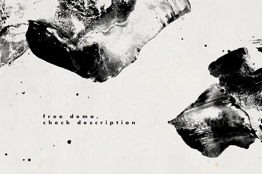 毛笔水墨纹理肌理墨迹飞溅墨点笔触procreate笔刷 附PNG素材