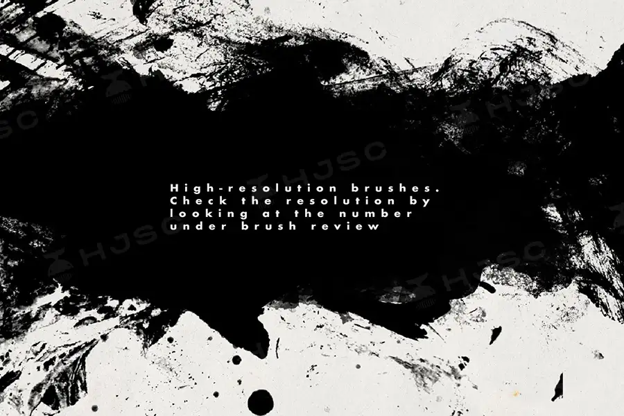 毛笔水墨纹理肌理墨迹飞溅墨点笔触procreate笔刷 附PNG素材