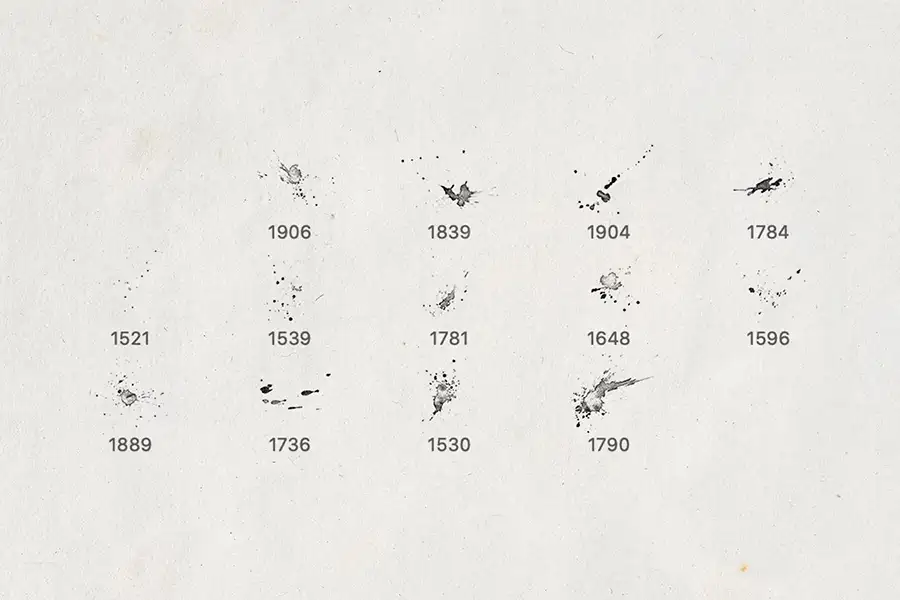 毛笔水墨纹理肌理墨迹飞溅墨点笔触procreate笔刷 附PNG素材