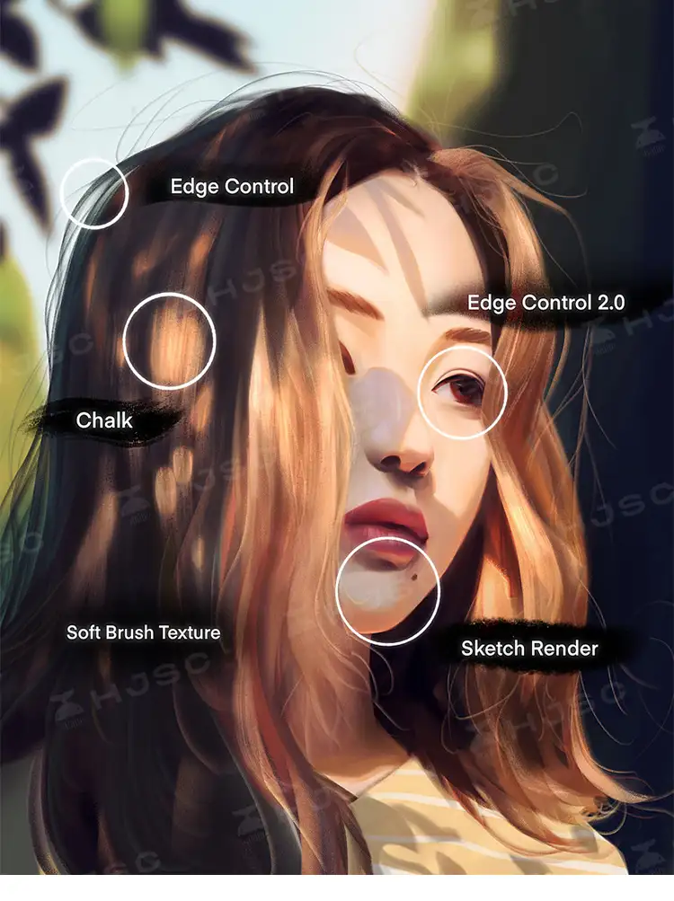 Jingsketch插画人像厚涂水彩色卡procreate笔刷素材全套