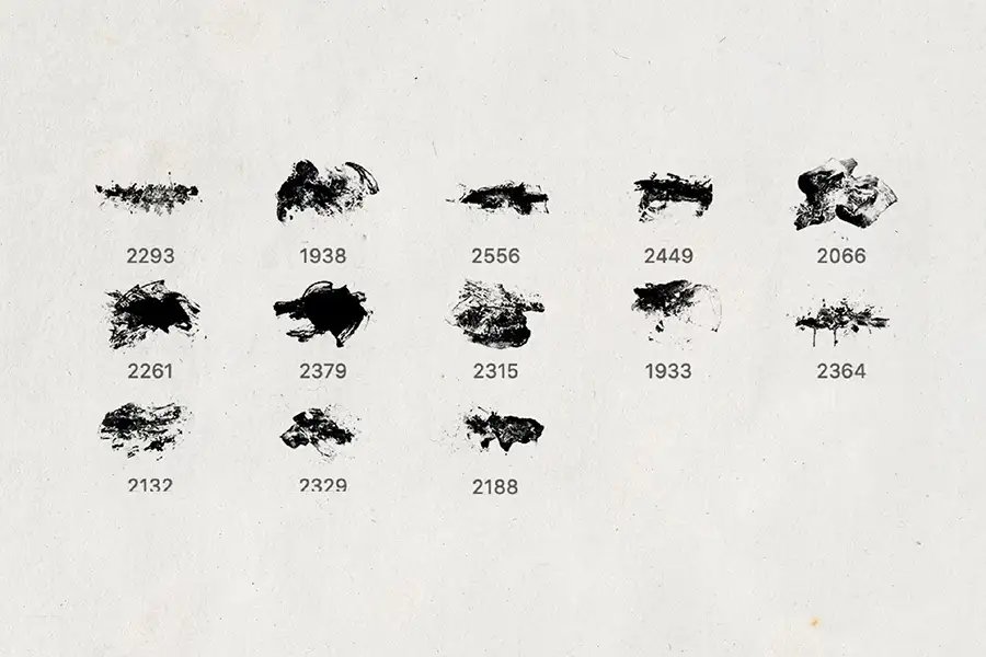 毛笔水墨纹理肌理墨迹飞溅墨点笔触procreate笔刷 附PNG素材