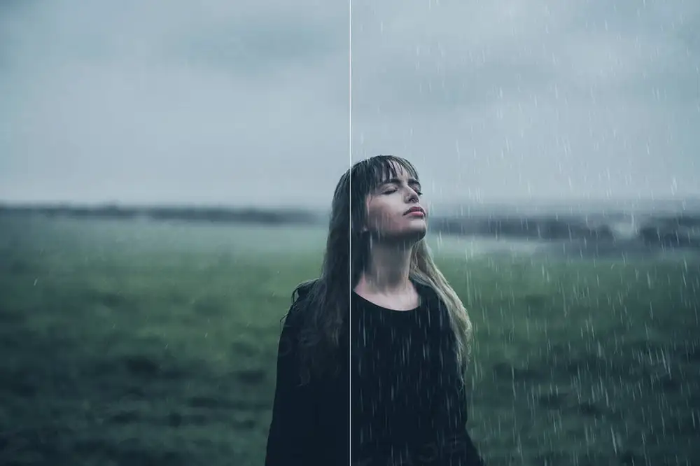真实下雨效果图雨水画笔PS笔刷