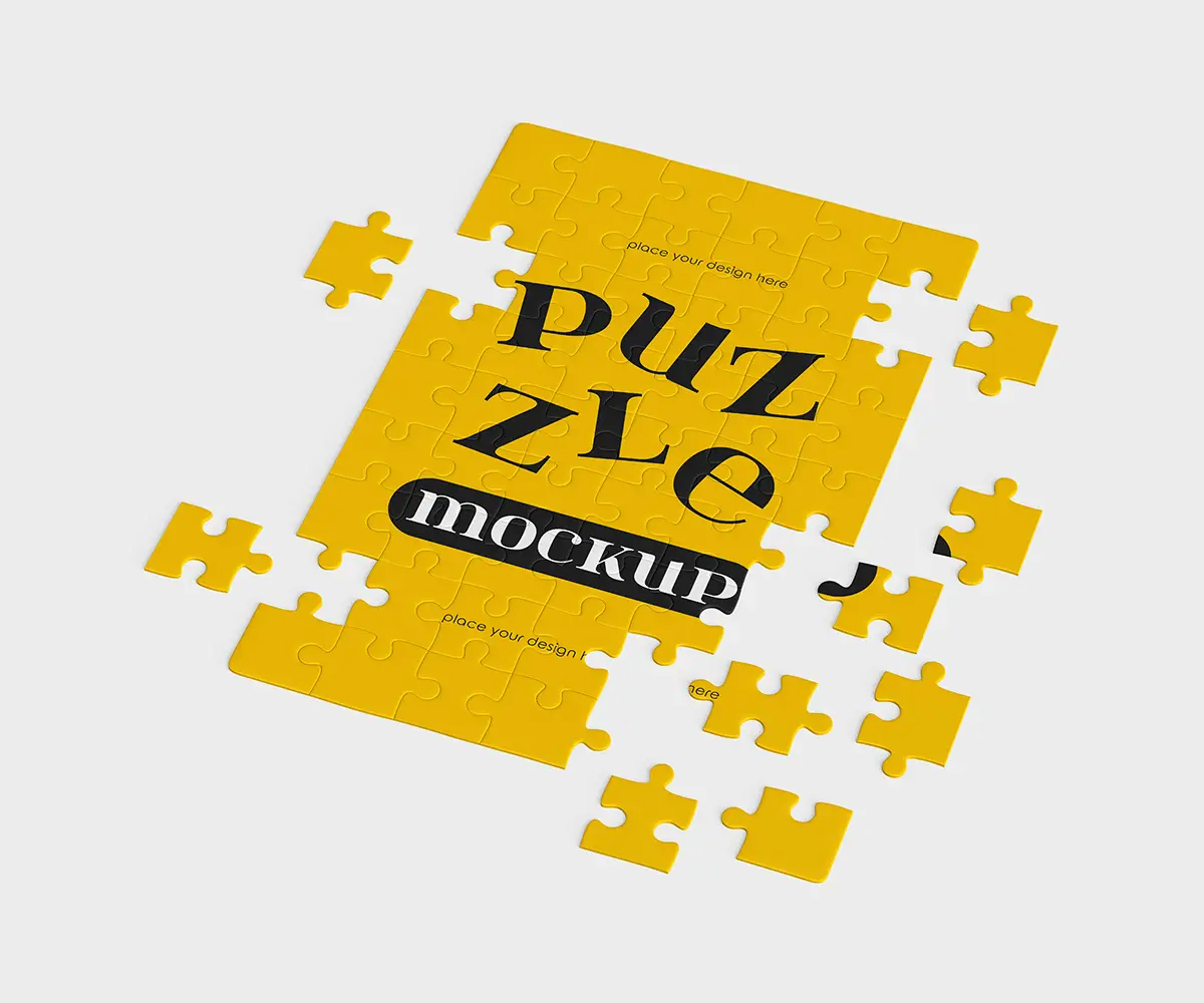 拼图益智玩具包装盒文创设计PS效果图展示VI智能贴图样机素材PSD