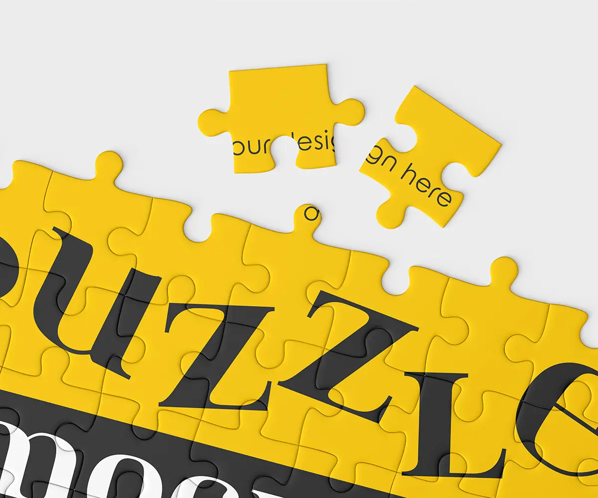 拼图益智玩具包装盒文创设计PS效果图展示VI智能贴图样机素材PSD