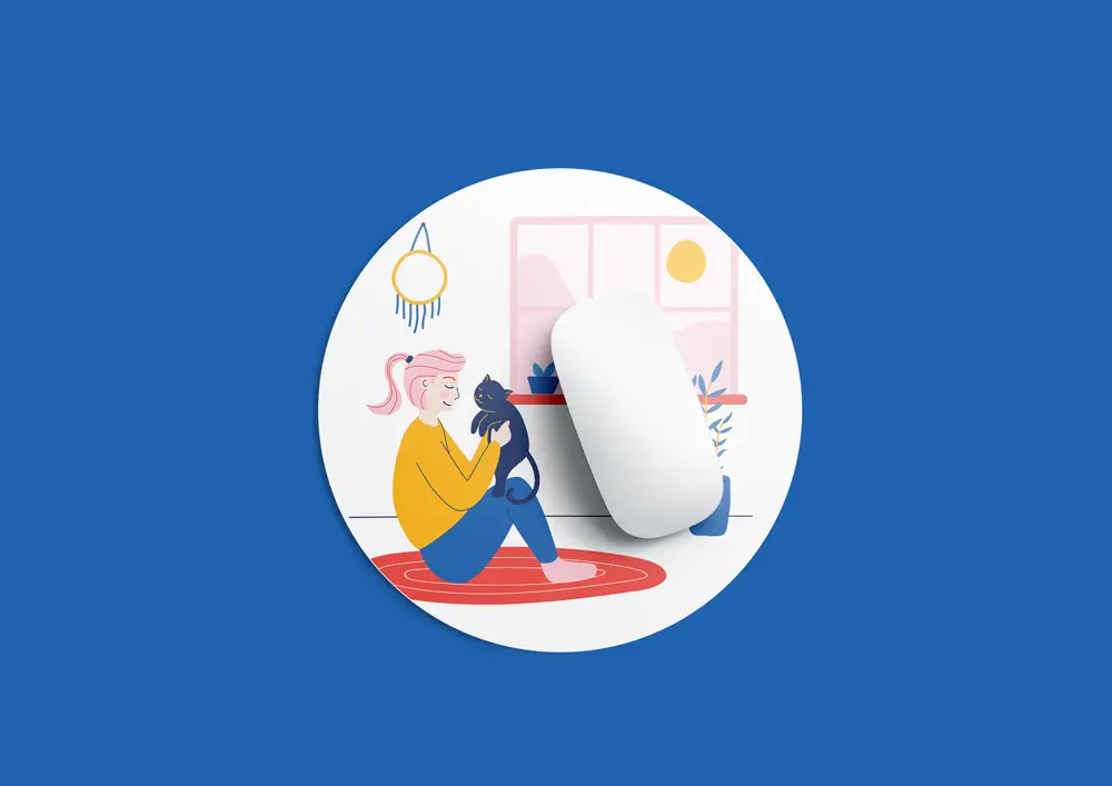 PS鼠标垫图案效果图展示文创产品VI智能贴图样机PSD设计素材模板