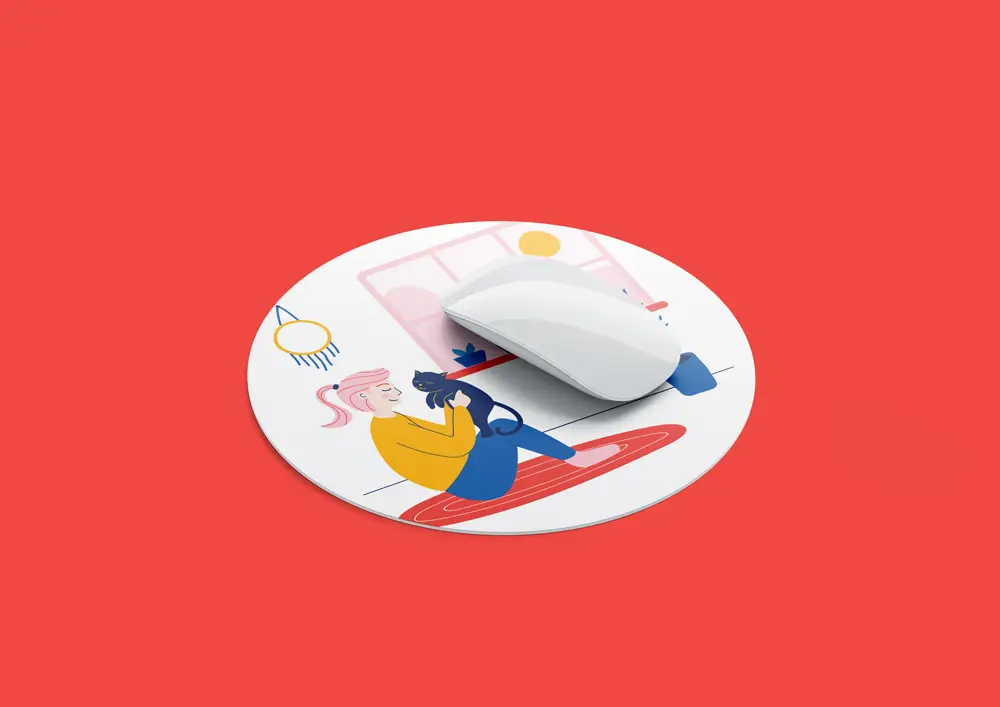 PS鼠标垫图案效果图展示文创产品VI智能贴图样机PSD设计素材模板