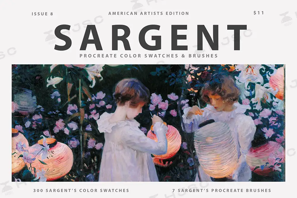 油画笔刷Sargent约翰·辛格·萨金特复古油画艺术色卡procreate笔刷