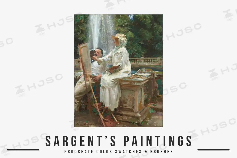 油画笔刷Sargent约翰·辛格·萨金特复古油画艺术色卡procreate笔刷