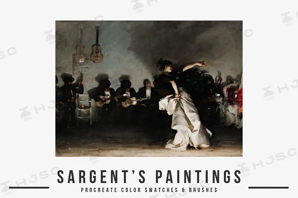 油画笔刷Sargent约翰·辛格·萨金特复古油画艺术色卡procreate笔刷