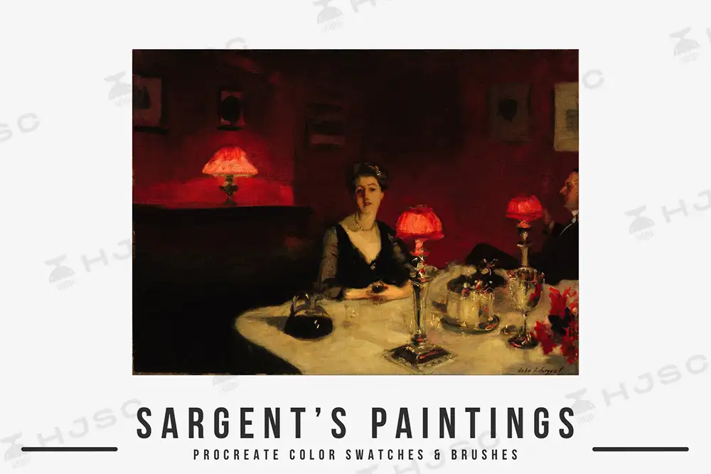 油画笔刷Sargent约翰·辛格·萨金特复古油画艺术色卡procreate笔刷