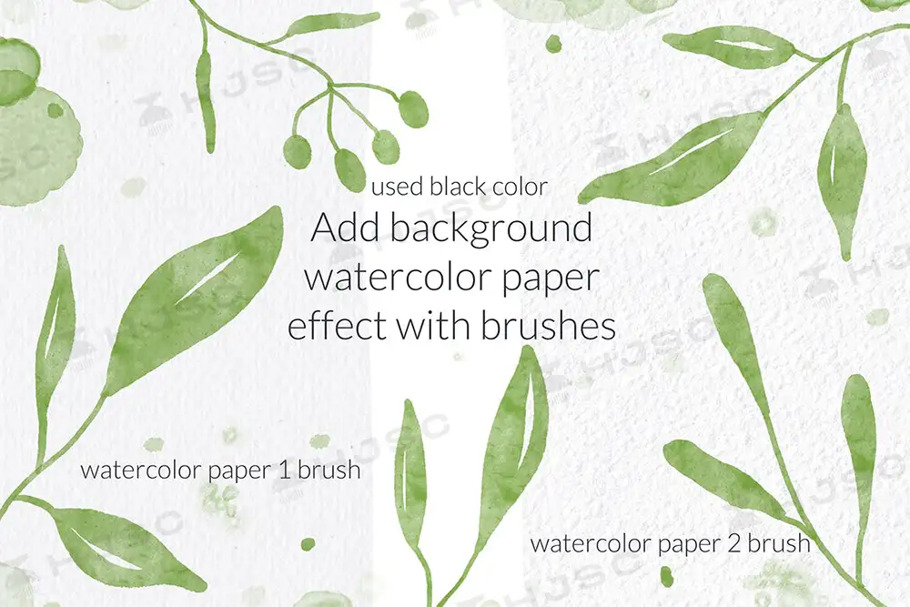 全套水彩背景纸纹淡彩晕染水痕逼真质感水彩画procreate笔刷