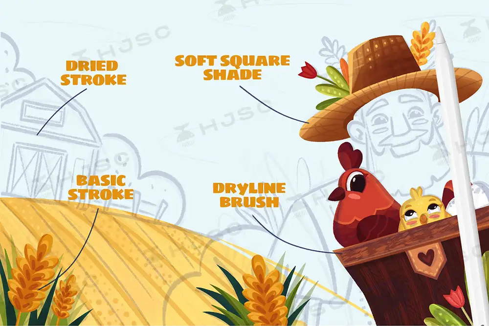 儿童书籍插画家套装/全套色卡调色板卡通手绘procreate笔刷